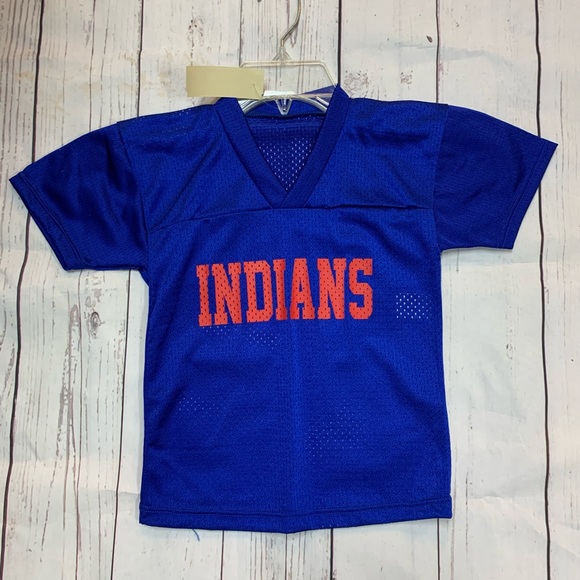 Unisex Kids 2T-XL Blue & Red Indians Logo Mesh Football Uniform Sport Jersey NWT - Picture 1 of 2